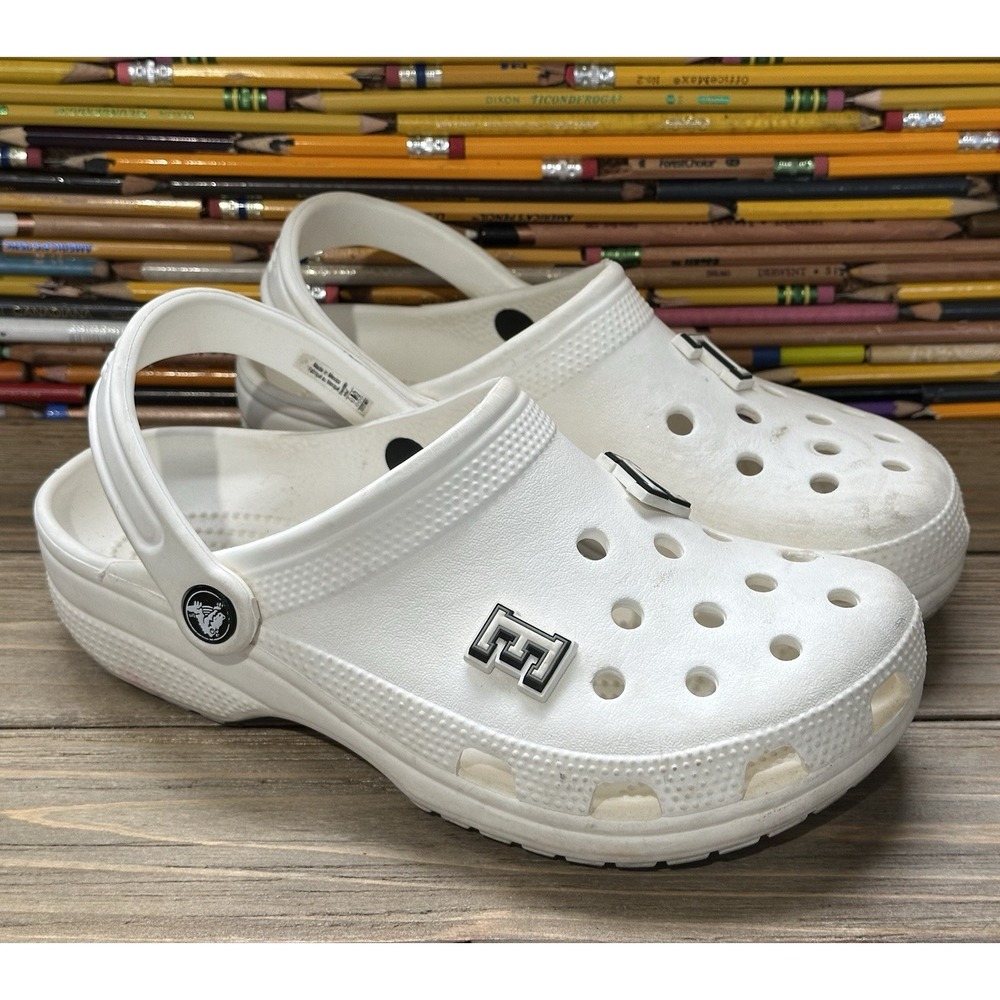 Crocs Slip-On Clogs Sandals Shoes White Unisex Men's 5 Women's 7